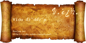 Vido Ádám névjegykártya